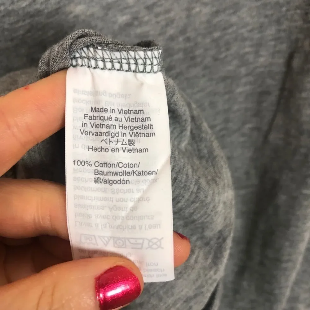 J. Crew Gray Vintage Cotton Ruffle Long Sleeve Top